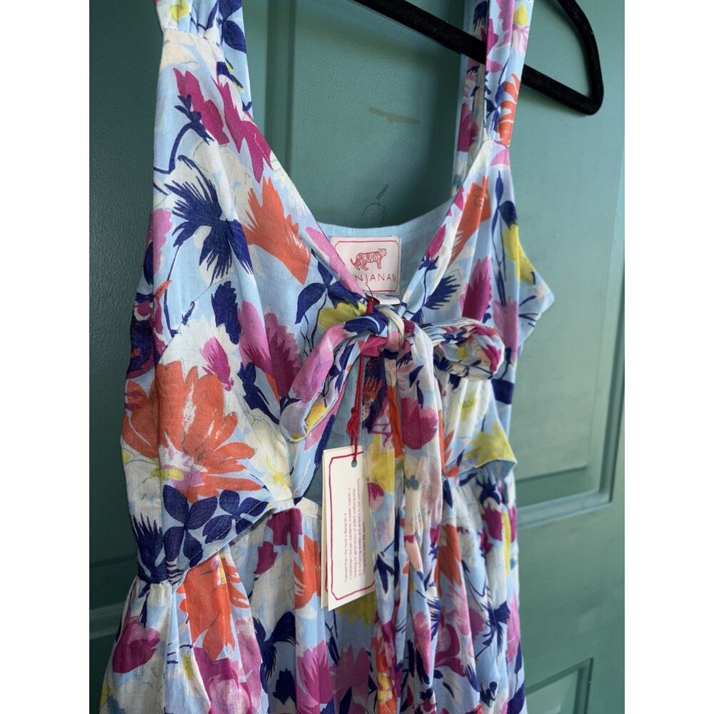 Banjanan Serafina XS Maxi Floral Ruffle Dress Fiesta Sky - Picture 5 of 11